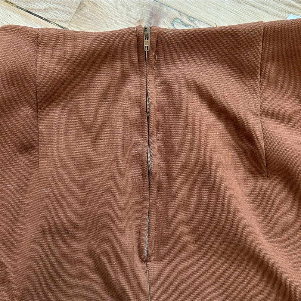Vintage 60s Milk Chocolate Mini Skirt Shorts View 4